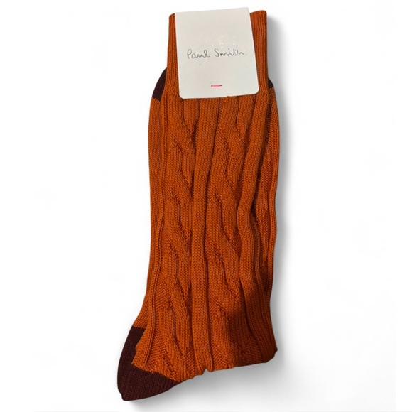 Paul Smith Cotton Cashmere Blend Orange Socks - Picture 1 of 3